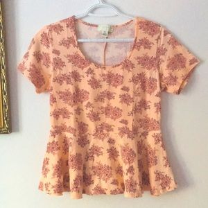 Cute Forever 21 Plus Size Pink Floral Top
